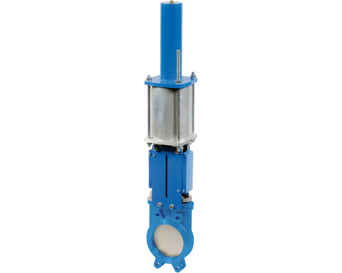 CI knife gate valve 170 DN50 + spring return pneumatic actuator